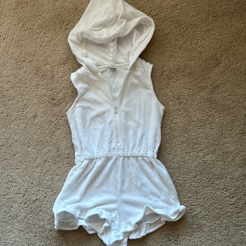 Janie and Jack white terry cloth cover up kids size 5